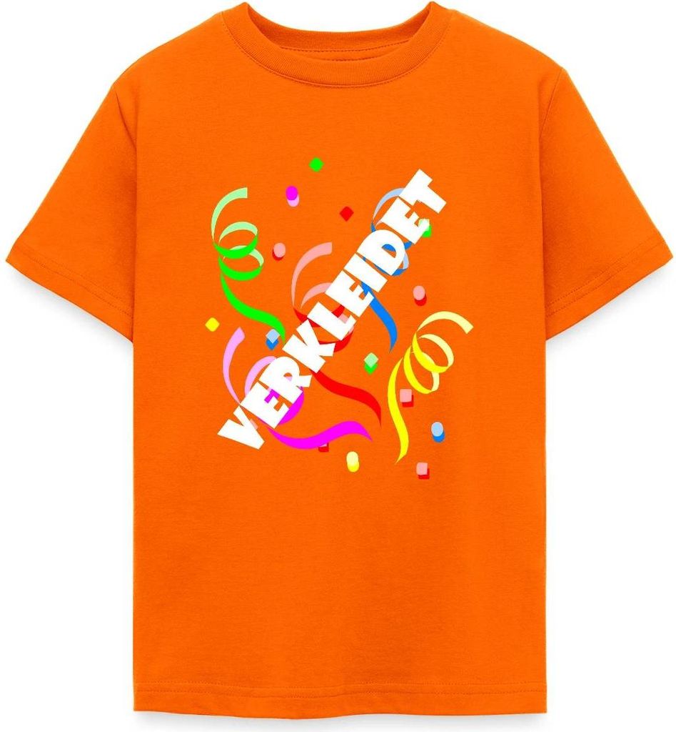 Spreadshirt Verkleidet Konfetti Luftschlangen Karneval Teenager T-Shirt, 152/164 (12-14 Jahre), Orange