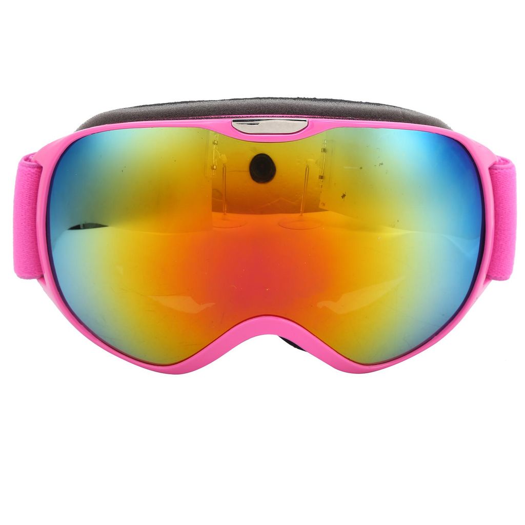 Skibrille, Anti-Beschlag, winddichte Doppel-Linsen aus PC, für Kinder (Pink) beim Klettern und Schneesport