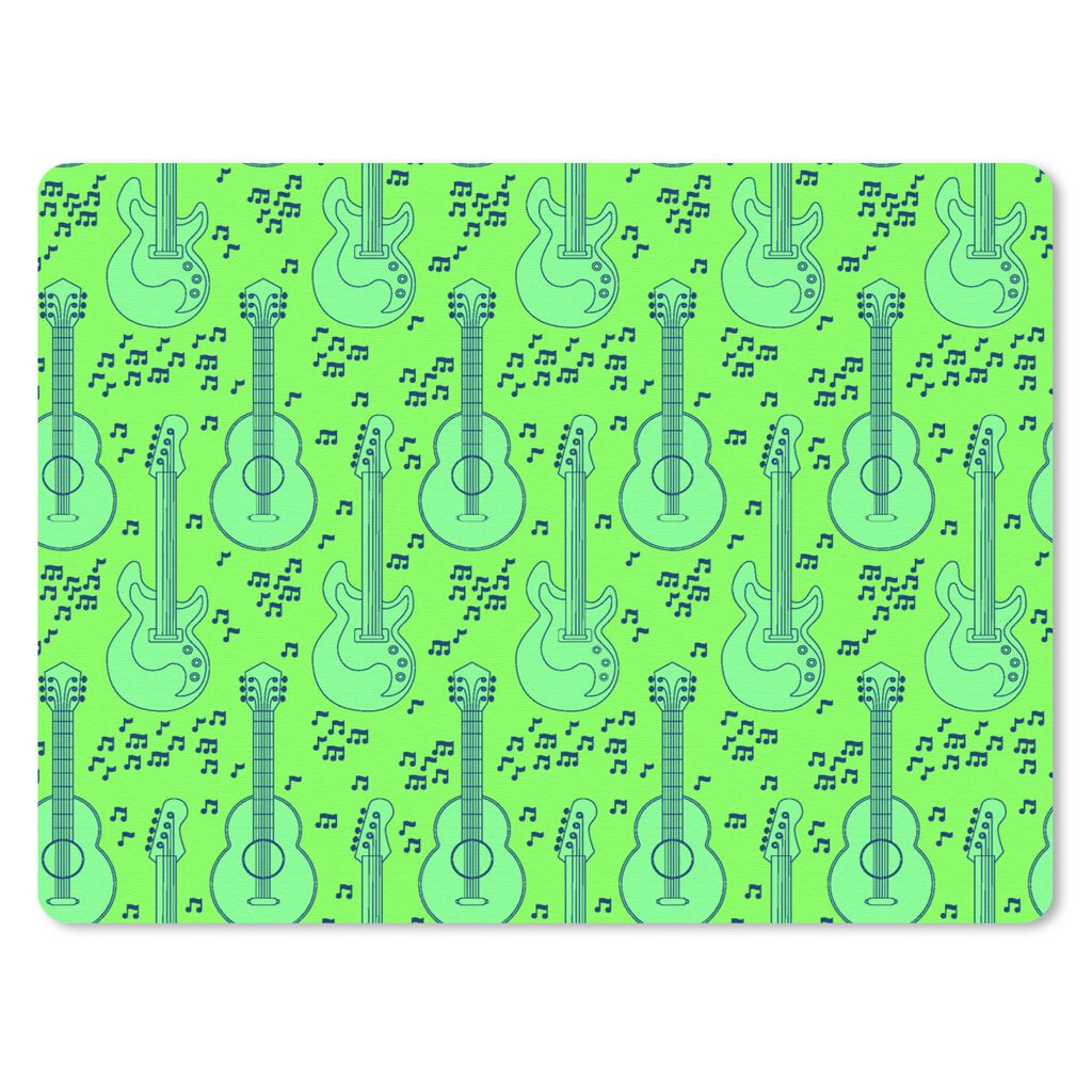 MuchoWow Mauspad Mousepad Gitarre - Muster - Grün 40x30 cm - Mousepads - Maus Mat - Pad - Mausunterlage - Anti Rutsch