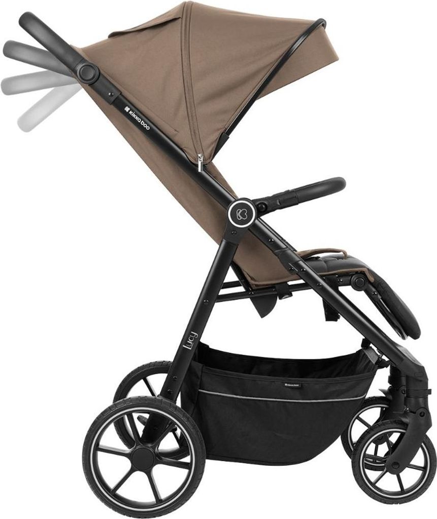 Kikkaboo Kinderwagen Lucy Gurt Rückenlehne verstellbar Federung Hinterradbremse beige