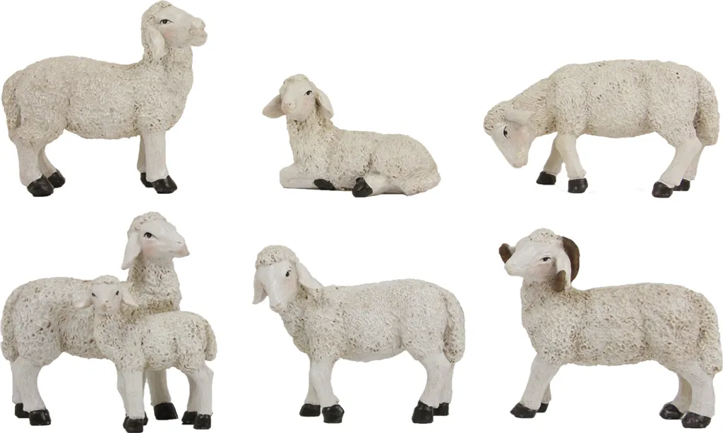 Pecore assortite altezza cm 2 pz 12 Animali presepe | Semprini Arredi Sacri