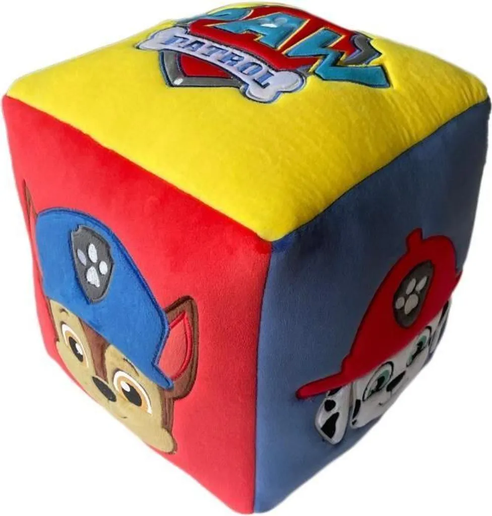Petit Pouf Carré Pat' Patrouille pour Enfant - Coussin Cubique 25x25x25 cm