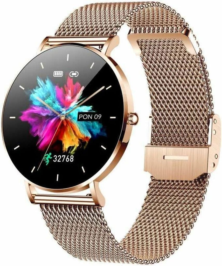 Manta Alexa women's smartwatch gold + pink strap Zdjęcie produktu 