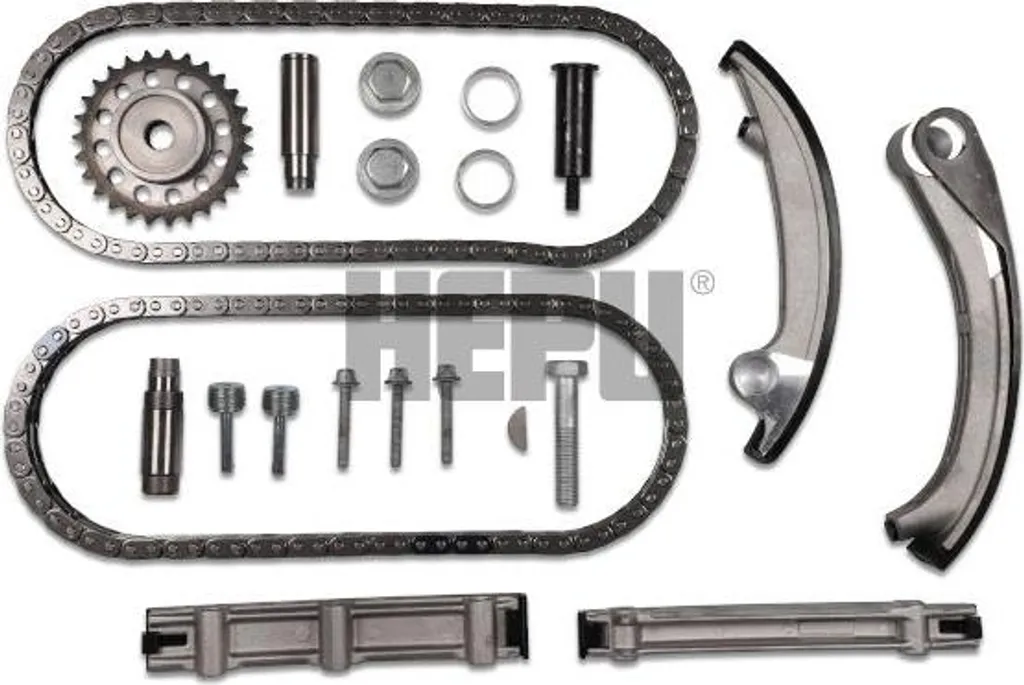 Kit chaîne distribution HEPU 21-0418 avec tendeurs haute performance