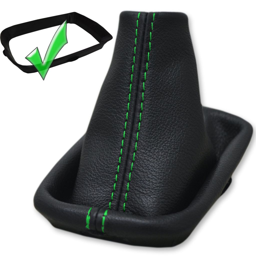 VOLVO V50 S40 C30 Schaltmanschette Schaltsack + Rahmen Echt Leder Grüner Faden