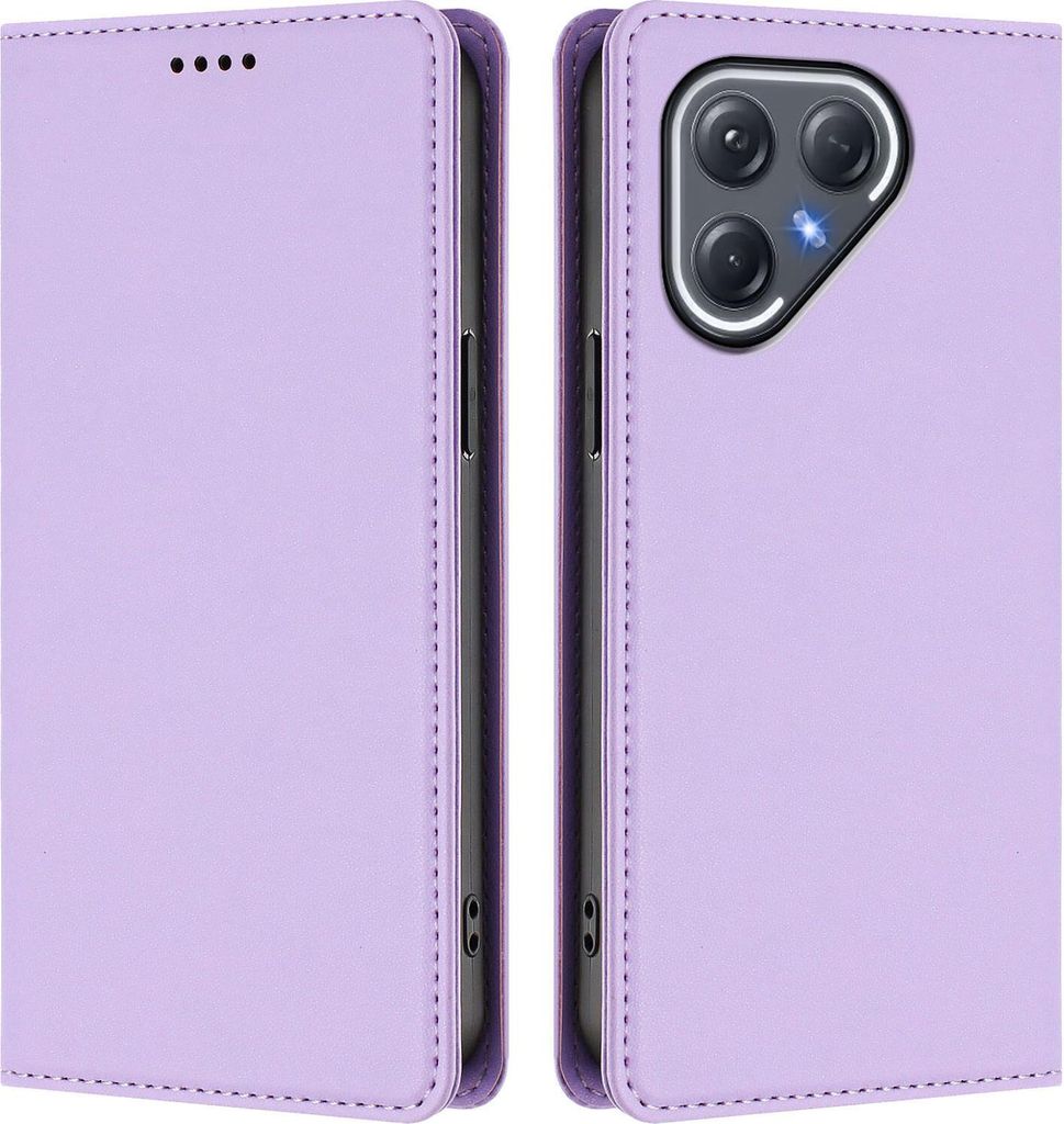 Handyhülle für Tecno Pova 7 Pro, Kunstleder Klapphülle Stoßfeste Magnetische Hülle mit Ständer Violett