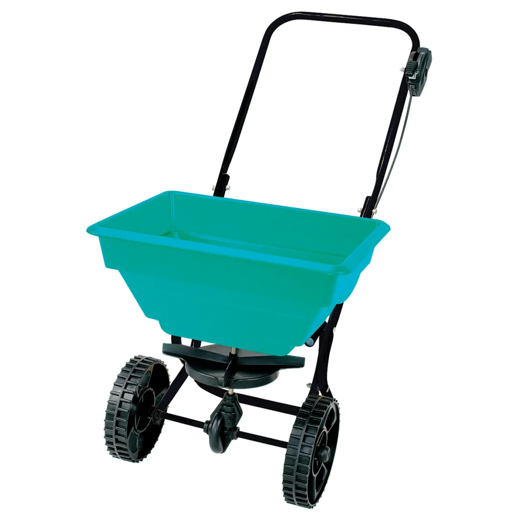 Semoir de jardin 15L avec débit réglable et roues tout-terrain robustes