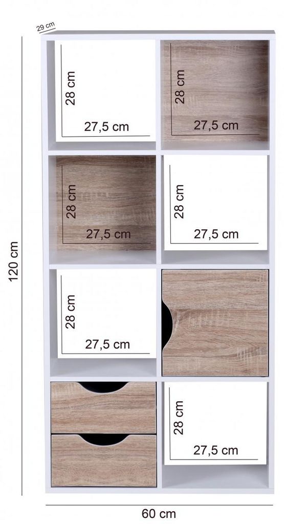 Libreria FineBuy Design a 8 ripiani MASSA Modern in legno Immagine del prodotto 