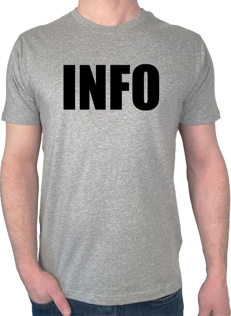 Huuraa Herren T-Shirt Info Symbol S Sport Grey Bio Baumwolle Fairtrade Herrenshirt Geschenkidee