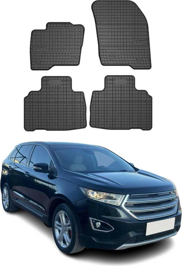 OMAC Gummi Fußmatten für Ford Edge 2014-2024 Automatten Gummi Schwarz 4tlg