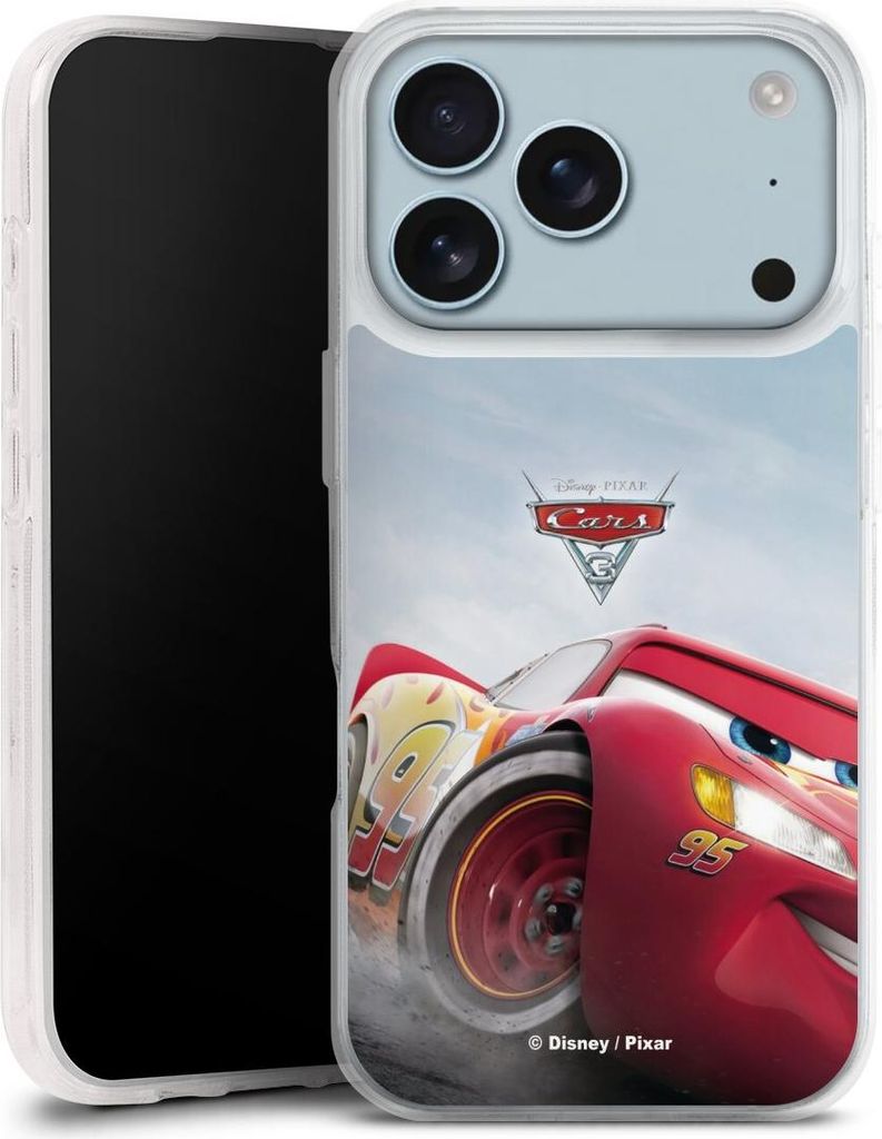 DeinDesign Handyhülle für Apple iPhone 17 Pro Silikon Hülle Case Smartphone Schutzhülle Cars Lightning Mcqueen 95 Offizielles Lizenzprodukt