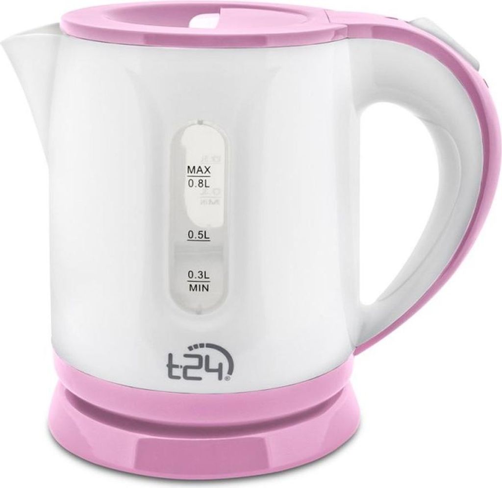 Mini Wasserkocher 0,8 Liter kabellos 1100 Watt Reisewasserkocher Camping Pink