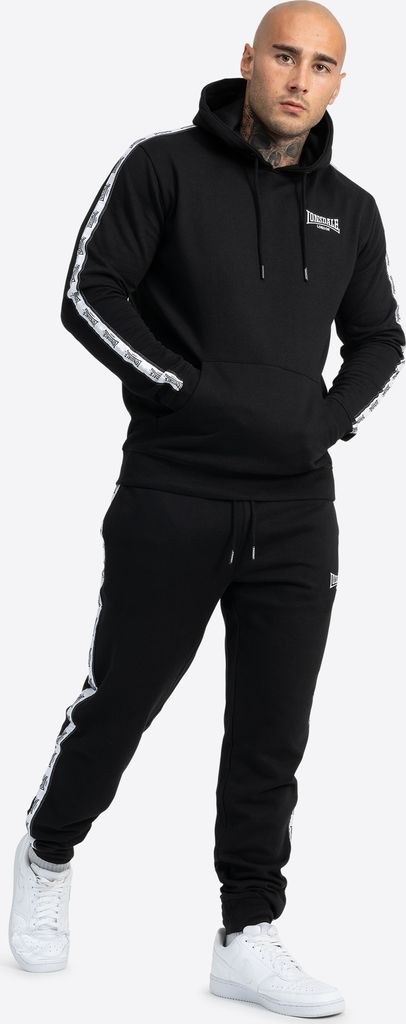 Herren Trainingsanzug mit Kapuze normale Passform AGRYLLI Black/White 3XL Lonsdale