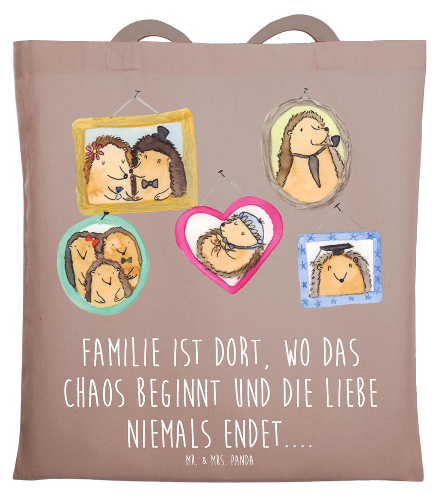 Mr. & Mrs. Panda Shopping Tasche Igel Familie - Braun Produktbild 