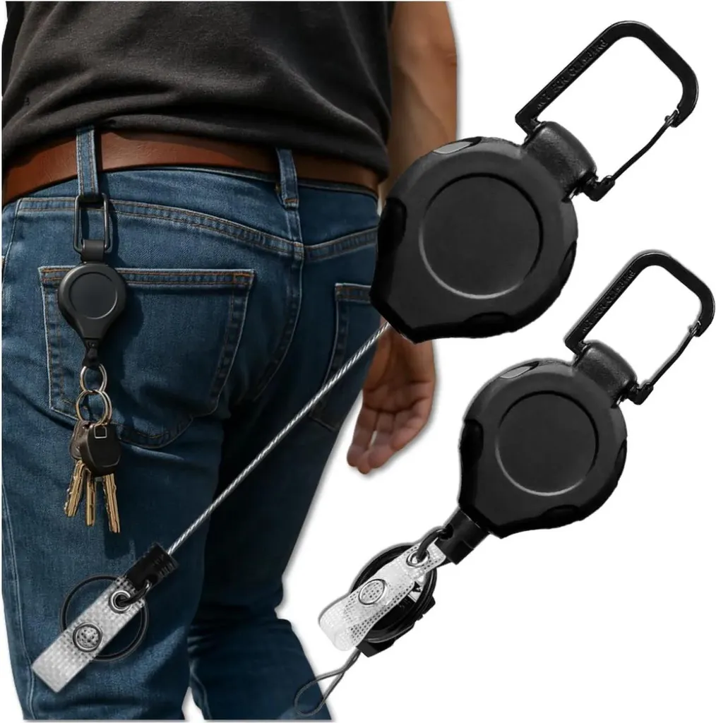 EDIBAZZAR Portachiavi Outdoor Estensibile 80cm - Moschettone Sport