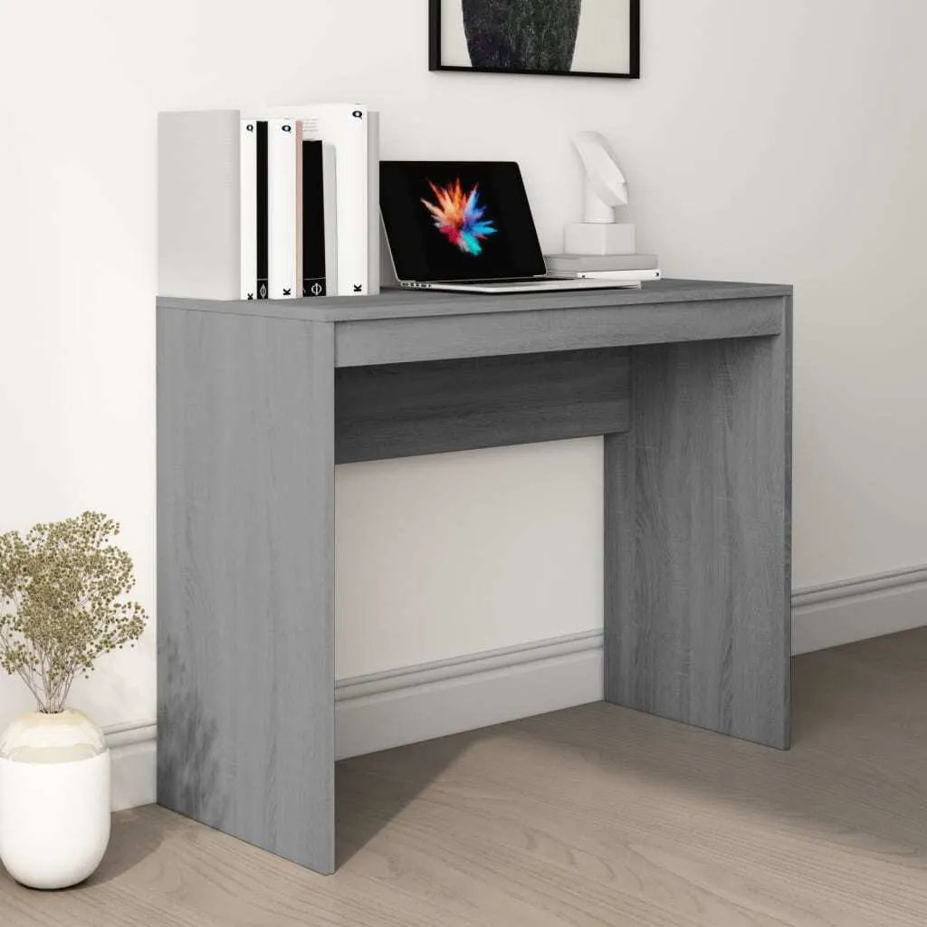 Scrivania PC 90cm Grigio Sonoma | Postazione Lavoro Compatta e Robusta