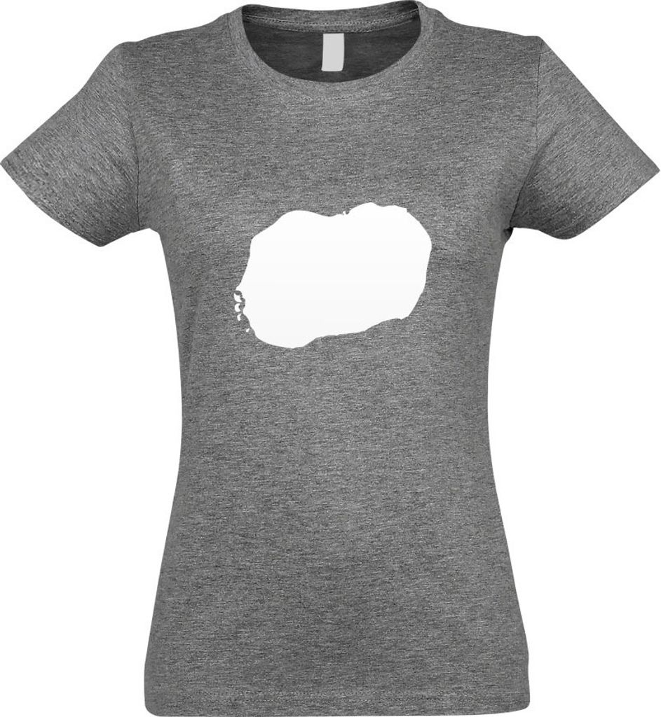 Kiwistar - T-Shirt tailliert - Damen - Graumeliert - Cookinseln Umriss Kontur - mit Motiv Bedruckt - Funshirt Design - Sport - Freizeit - Damen - M