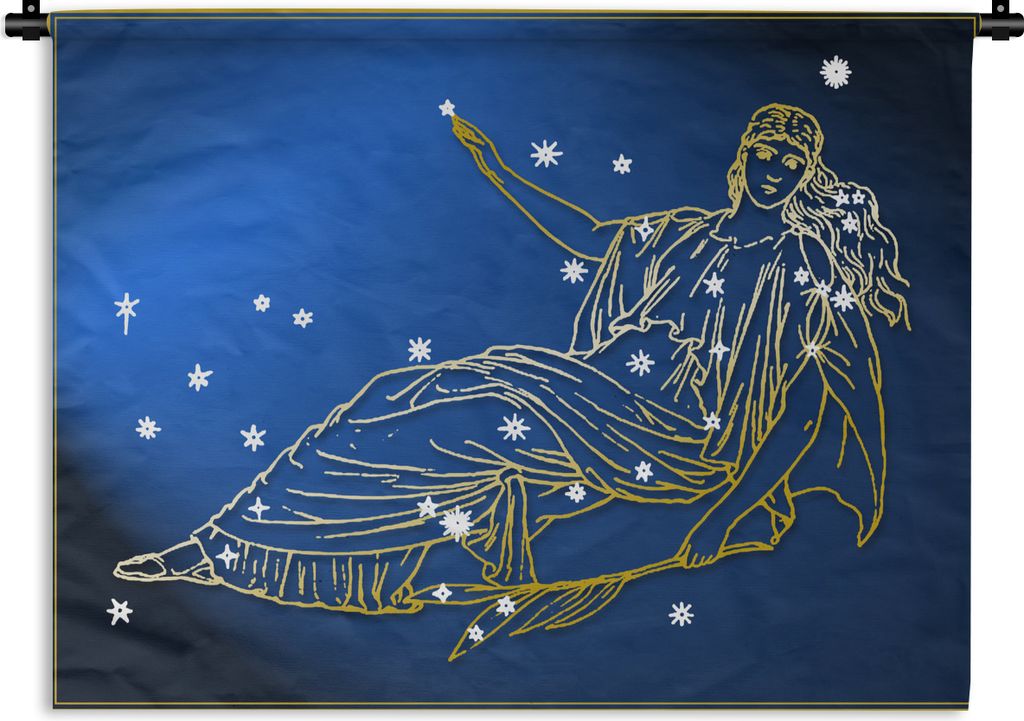 MuchoWow Wandteppich Wandbehang Sternbild - Sterne - Jungfrau 150x112 cm Tapisserie Dekoration Wandtuch - Wanddecke - Wandteppiche
