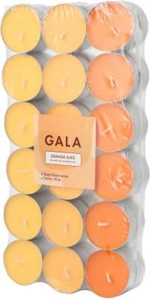 288 "GALA" Duftlichte Ø 3,8 cm · 1,7 cm orange - Orange Juice "Ton in Ton"