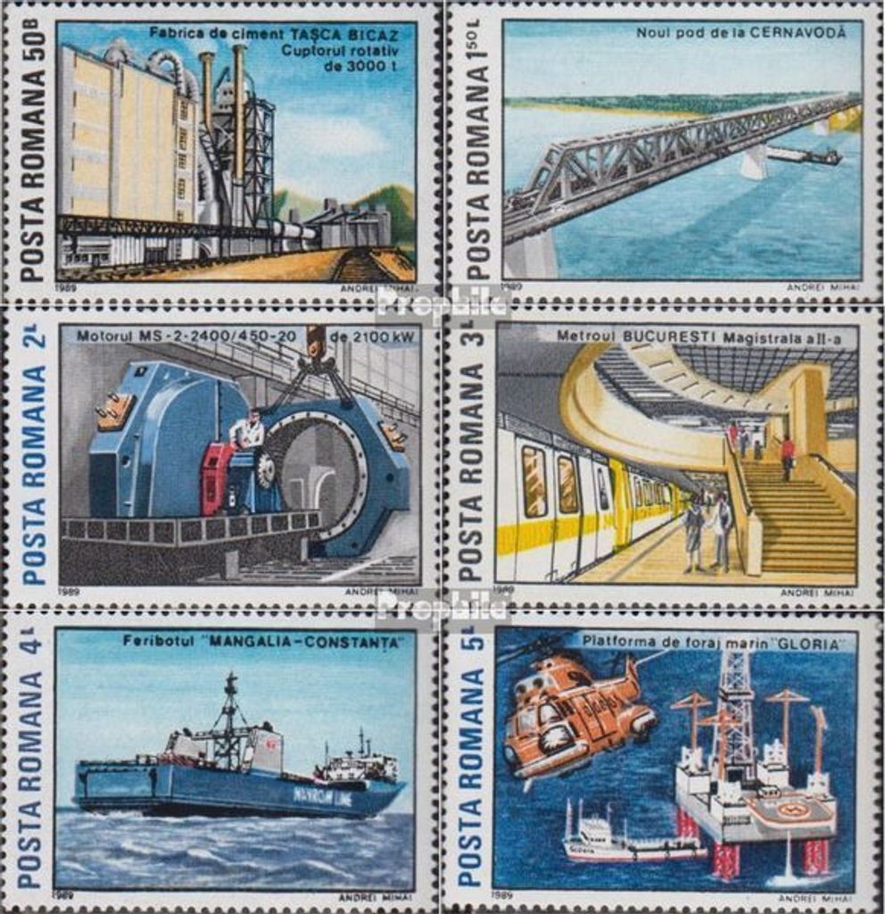 Briefmarken Rumänien 1989 Mi 4538-4543 (kompl.Ausg.) postfrisch Industrie