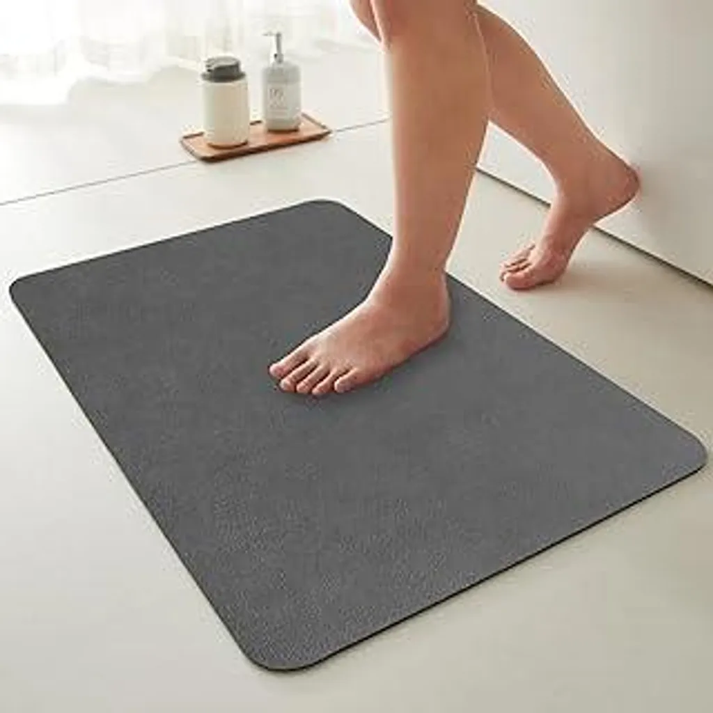 KAZOLEN Tappetino Bagno Grigio 43x60: Asciugatura Rapida e Igiene