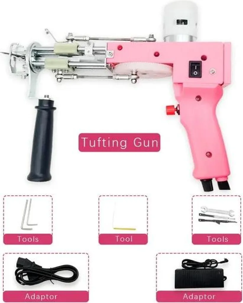 Faites vos tapis facilement avec ce pistolet de tufting 2 en 1 rose rapide