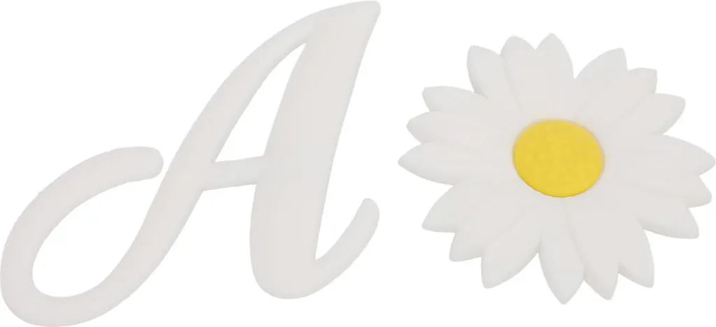 Accessori Borse Spiaggia 2pz: Lettera A e Fiore Bianco in Silicone - 3