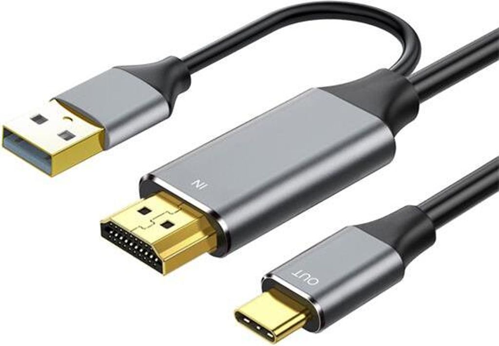 HDMI2.0 auf USB-C Kabel für Monitore mit USB-C Anschluss, 4K@60Hz,1080p Aluminium 2m