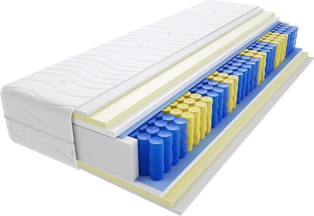 Matratze 70x140 cm Doppelmatratze, H3 Mittelfest Federkernmatratze, Taschenfederkernmatratze 26 cm Hoch Visco Memory Hypoallergene, HR-Schaum, Wend...