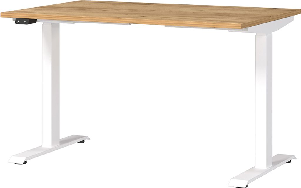 Schreibtisch 120cm, elektrisch höhenverstellbar, Eiche, MEMPHIS-01