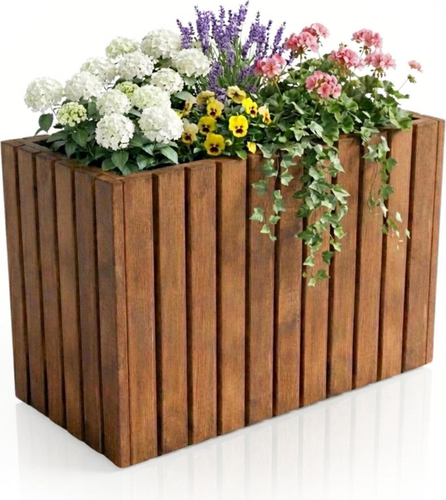 Pflanzkübel Holz massiv TAVO55 - 64x37x55 cm - Wetterfester Produktbild 