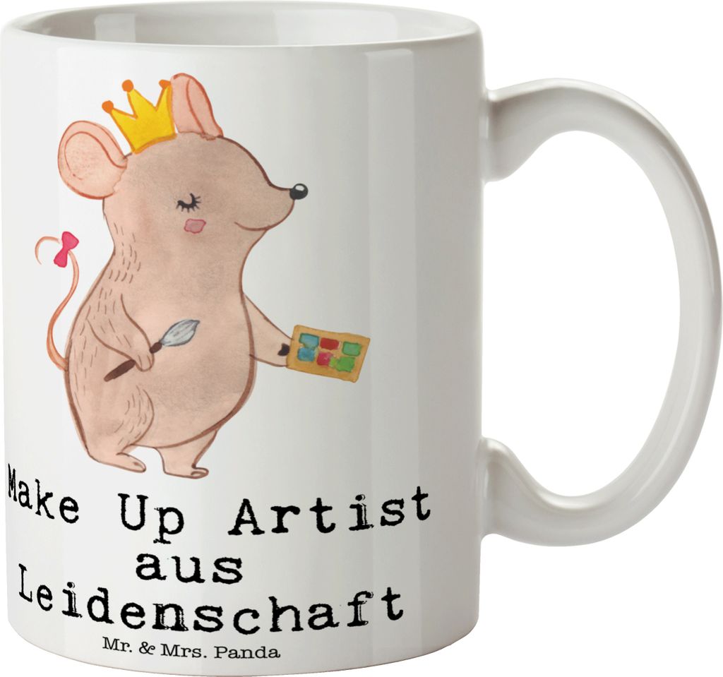 Mr. & Mrs. Panda Becher Make Up Artist Leidenschaft - Weiß - Geschenk, Spruch, Kaffeetasse, Keramiktasse, Beauty Salon, Kaffeebecher, Ausbildung, ...