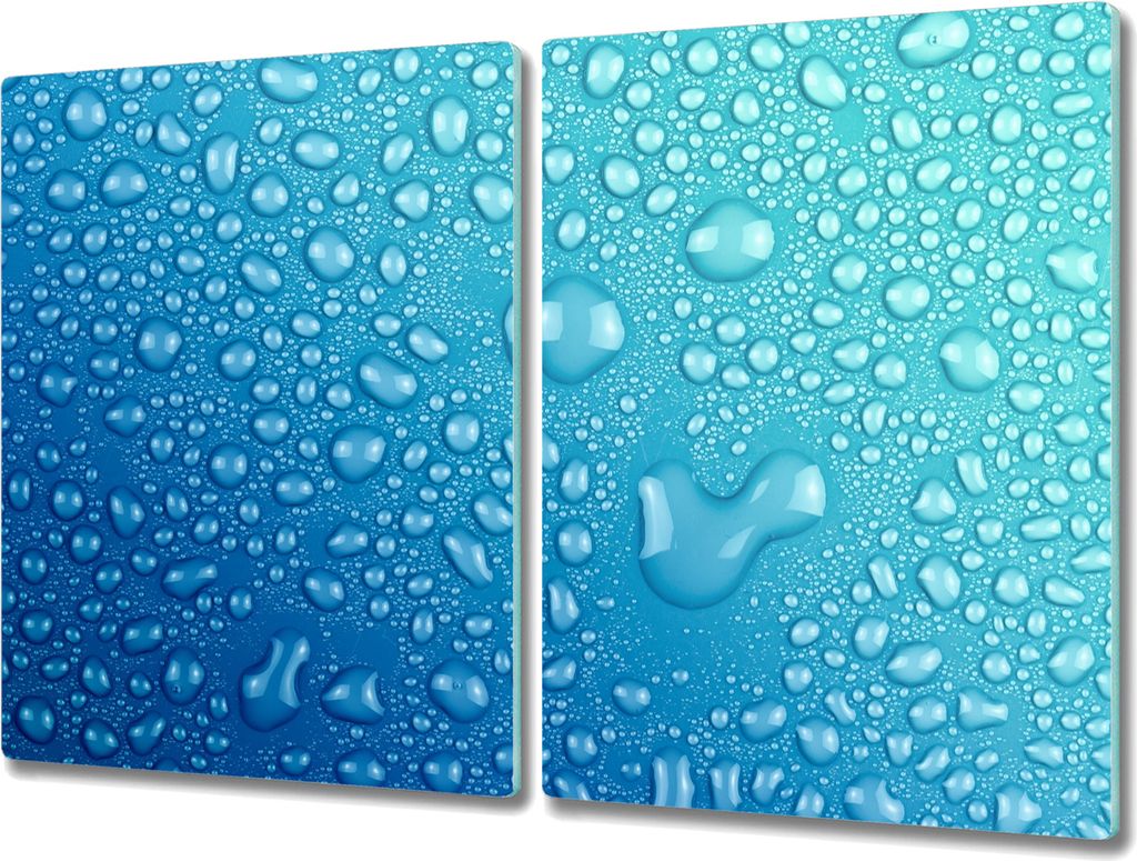Coloray Hackbrett Herdabdeckplatte 2x40x52 cm Küchenbrett Kochplattenabdeckung Schneidebrett - Wassertropfen