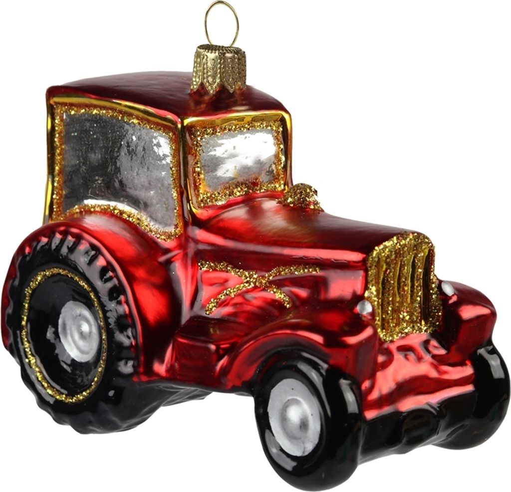 Vánoční dekorace traktor červený Obrázek produktu 