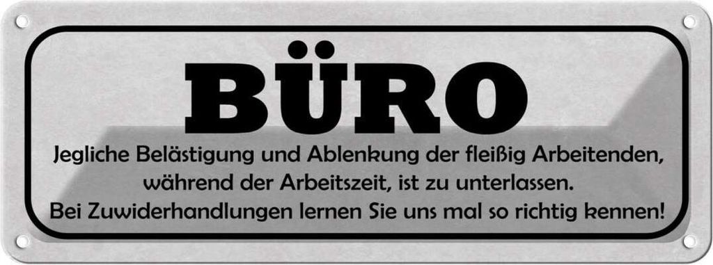 vianmo Blechschild 10x27 cm Büro Ablenkung Arbeitszeiten Beruf Arbeit
