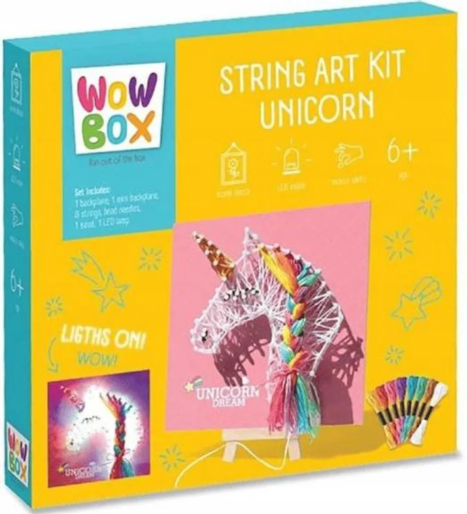 Set Creativo WOW 536332 Unicorno: Kit String Art per Bambini Creativi