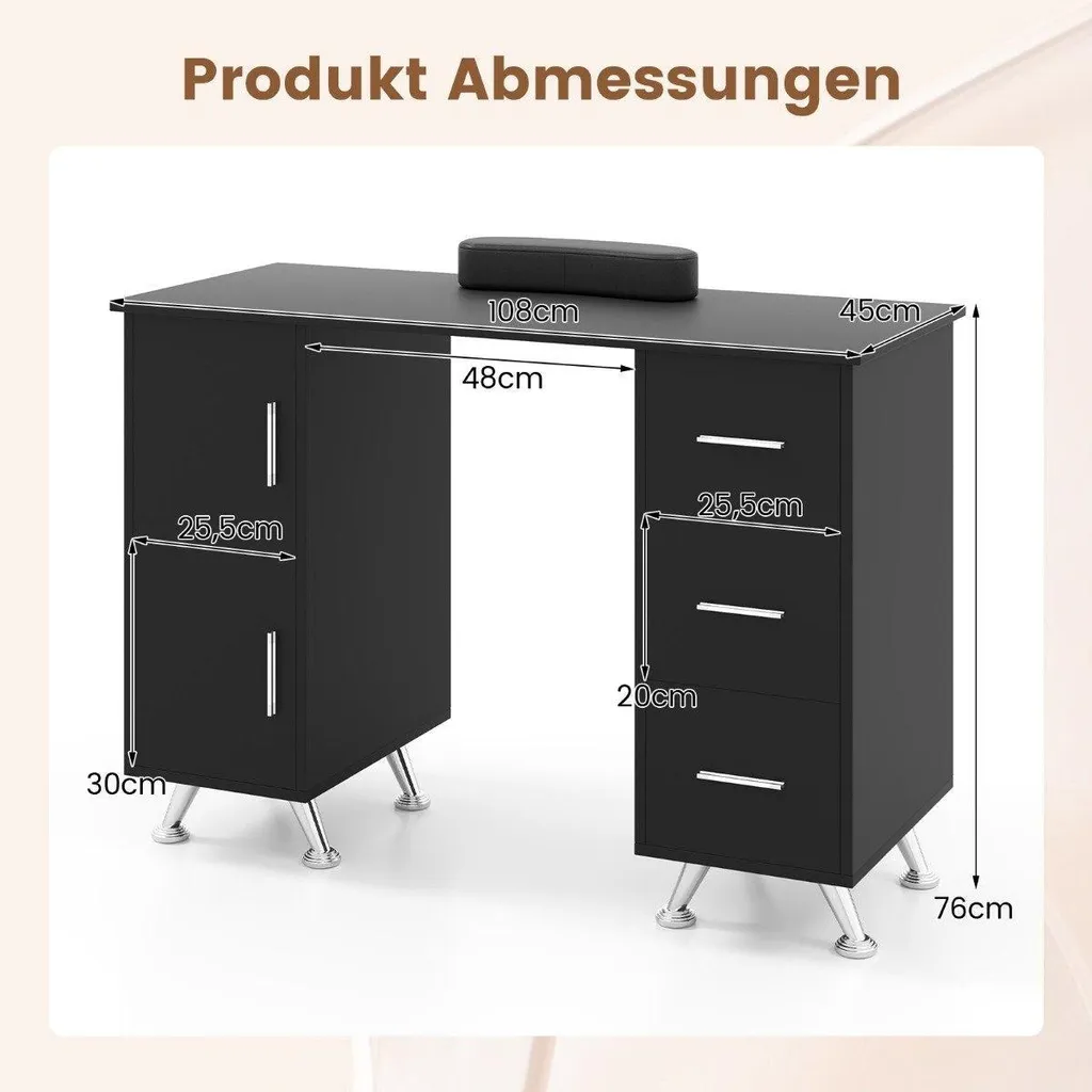 Table de manucure ergonomique contre le mal de dos avec rangements - 3