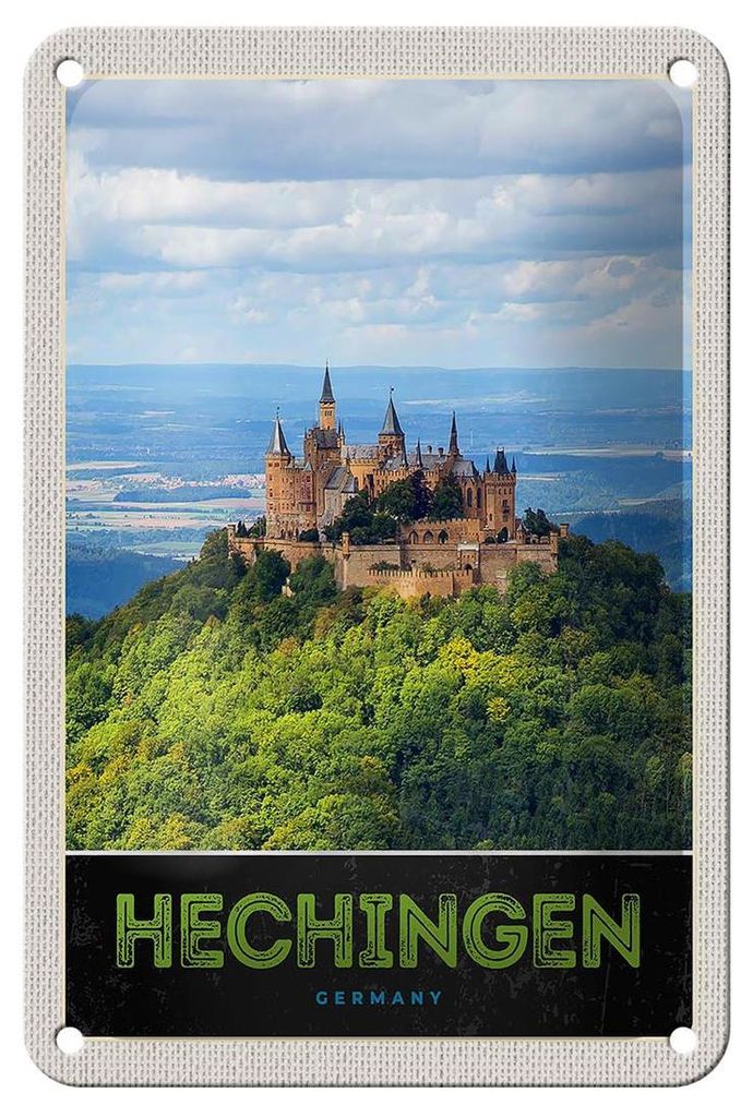 Blechschild Reise 12x18cm Hechingen Aussicht Burg Hohenzollener Schild