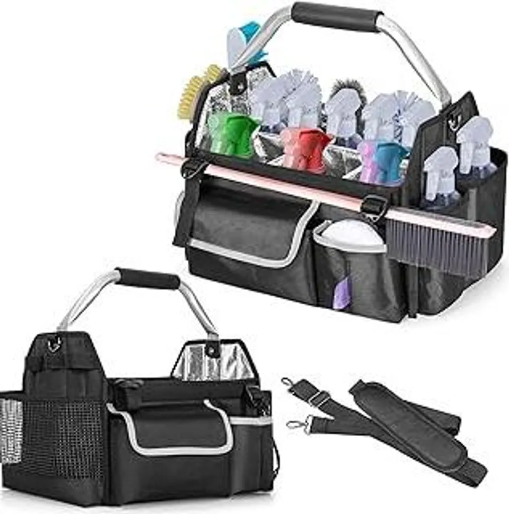 Caddy Borsa Pulizie Portatile con Divisori e Design Multitasche