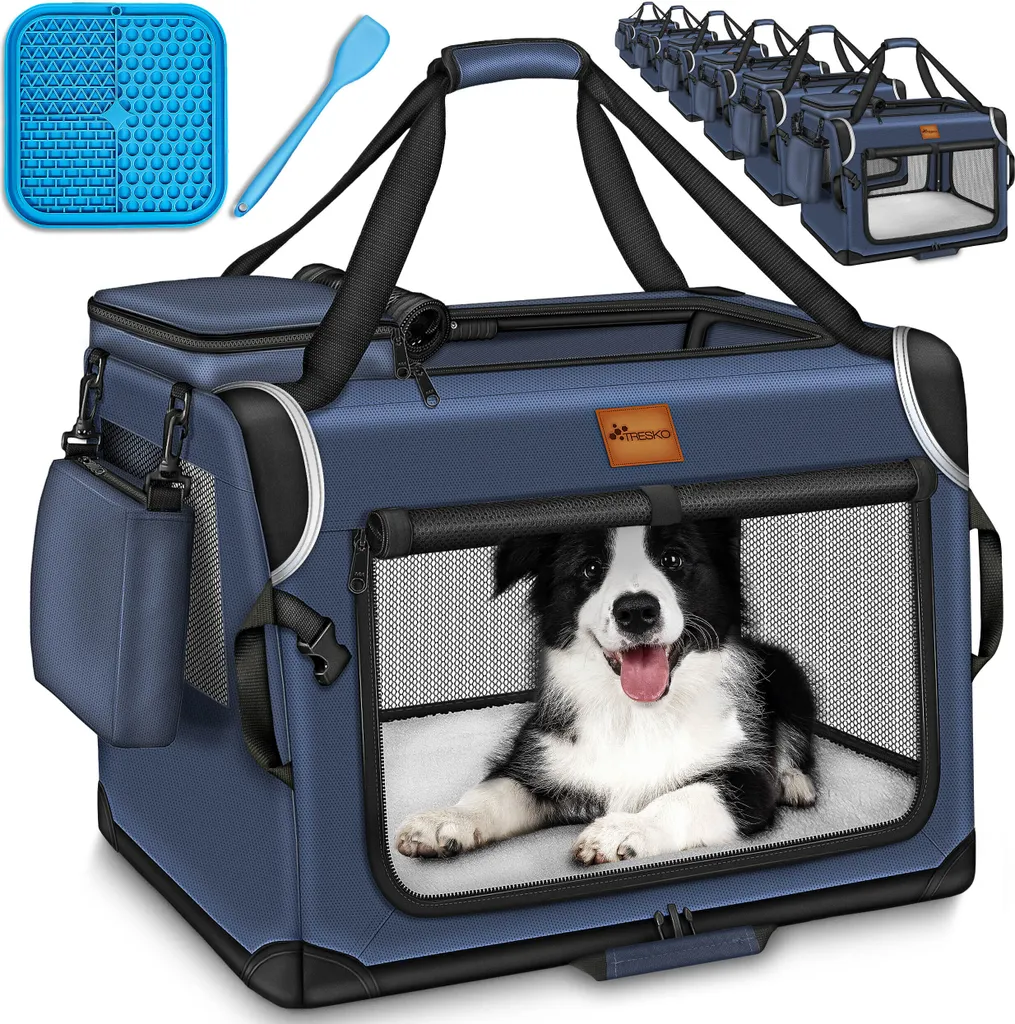 Box Cane TRESKO® L 70x52x52cm Pieghevole - Acciaio e Oxford 600D