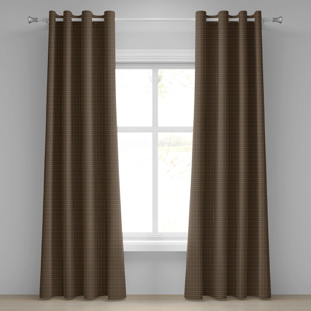 ABAKUHAUS Kariert Ösenvorhang, Schottische Art-Tartan-geometrische gestreifte Muster-kulturelle Volkselemente, Dekorative 2-Panel-Fenstervorhänge...