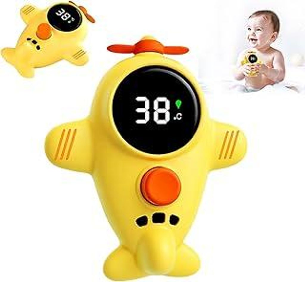 Baby-Badethermometer,LED-Bildschirmanzeige,3-Farbige Wassertemperatur-Erinnerung,BPA-Frei,Schwimmender Badethermometer,Badewannenthermometer,Baby B...