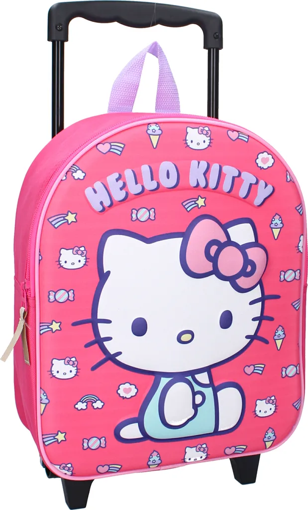 Cartable à roulettes Hello Kitty 3D sac scolaire fille maternelle