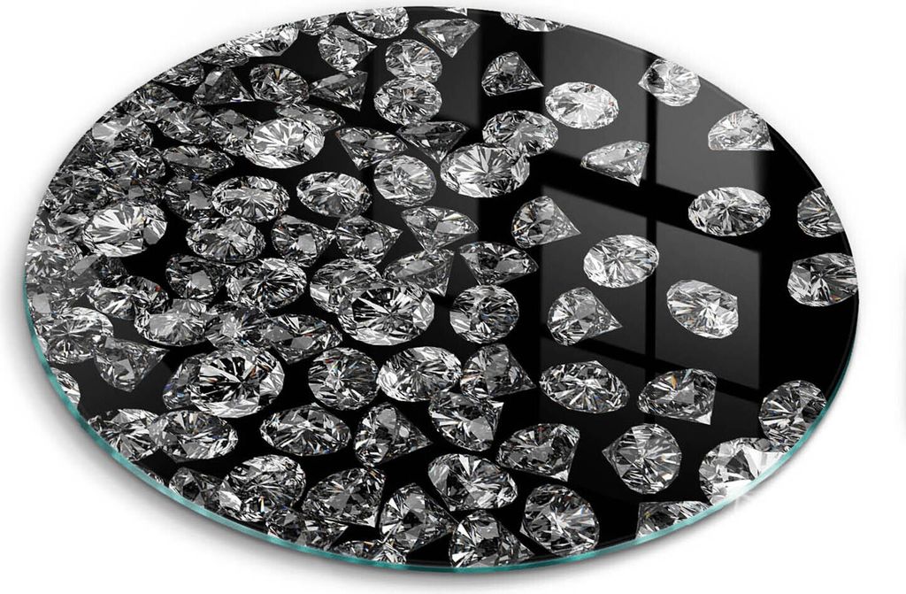 Glasschneideplatte - Herdabdeckplatte - fi30 cm -Schneidebrett - Spritzschutz - Diamond Diamonds