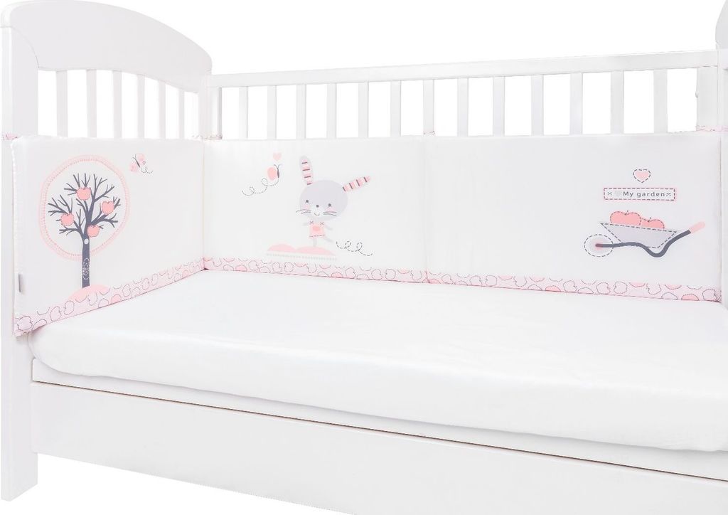 Kikkaboo Nestchen my Home Babybett 140 x 70 cm Bettumrandung 210 cm Baumwolle pink