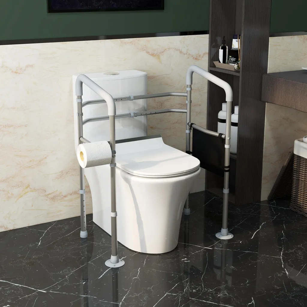 Support WC pour senior aide au levage réglable cadre gris sécurisé - 3