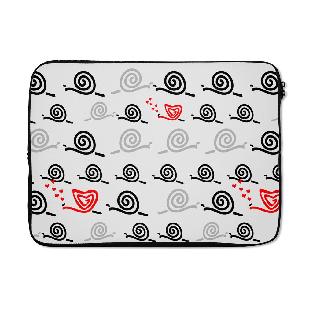MuchoWow Laptop Hülle 13 Zoll Schnecken - Valentinstag - Design Laptoptasche - Laptophülle - Sleeve - Rundumschutz
