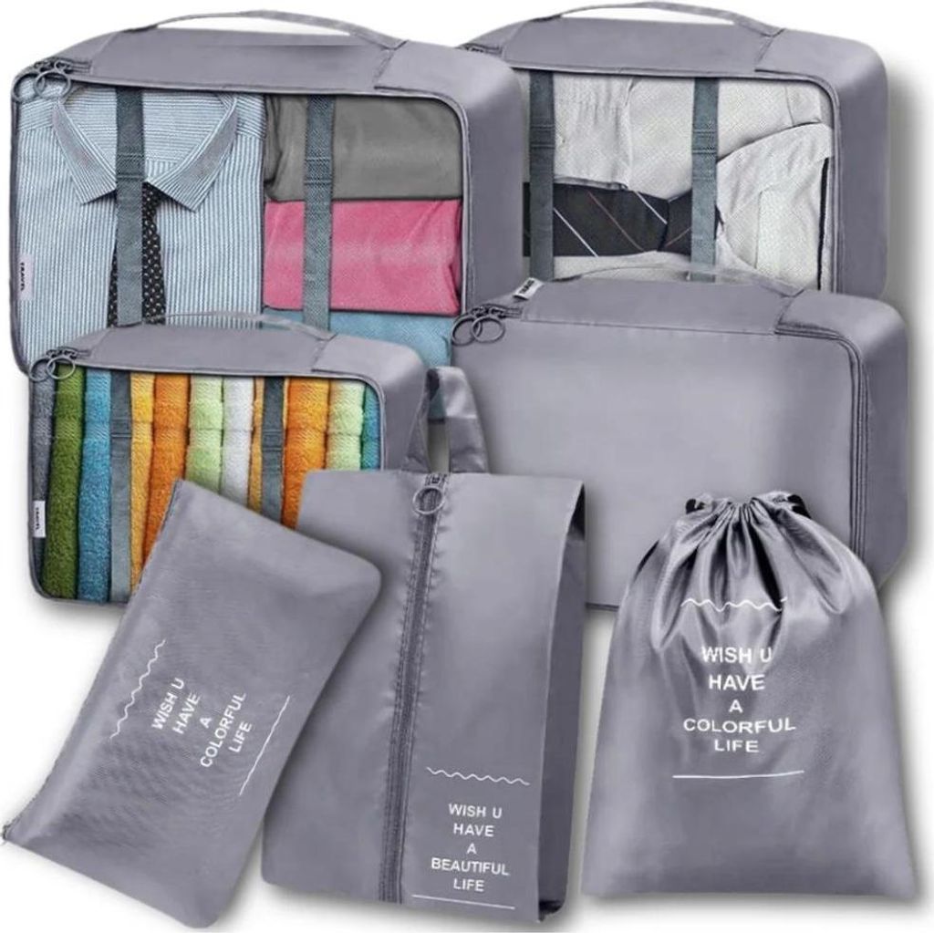 Set da viaggio di 7 organizer impermeabili per valigie, Immagine del prodotto 