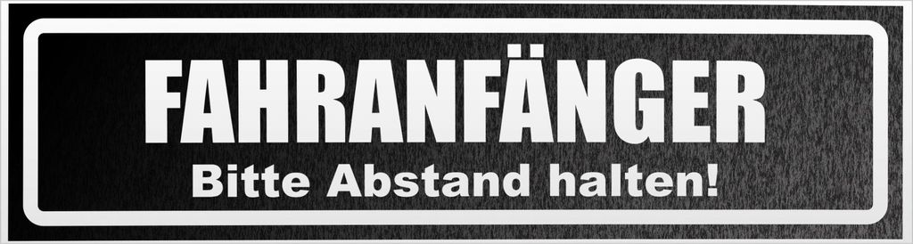 Fahranfänger. Bitte Abstand halten! Invertiert Magnetschild Schild magnetisch - 30cm Schwarz - reflektierend - Magnetfolie für Auto PKW Kfz