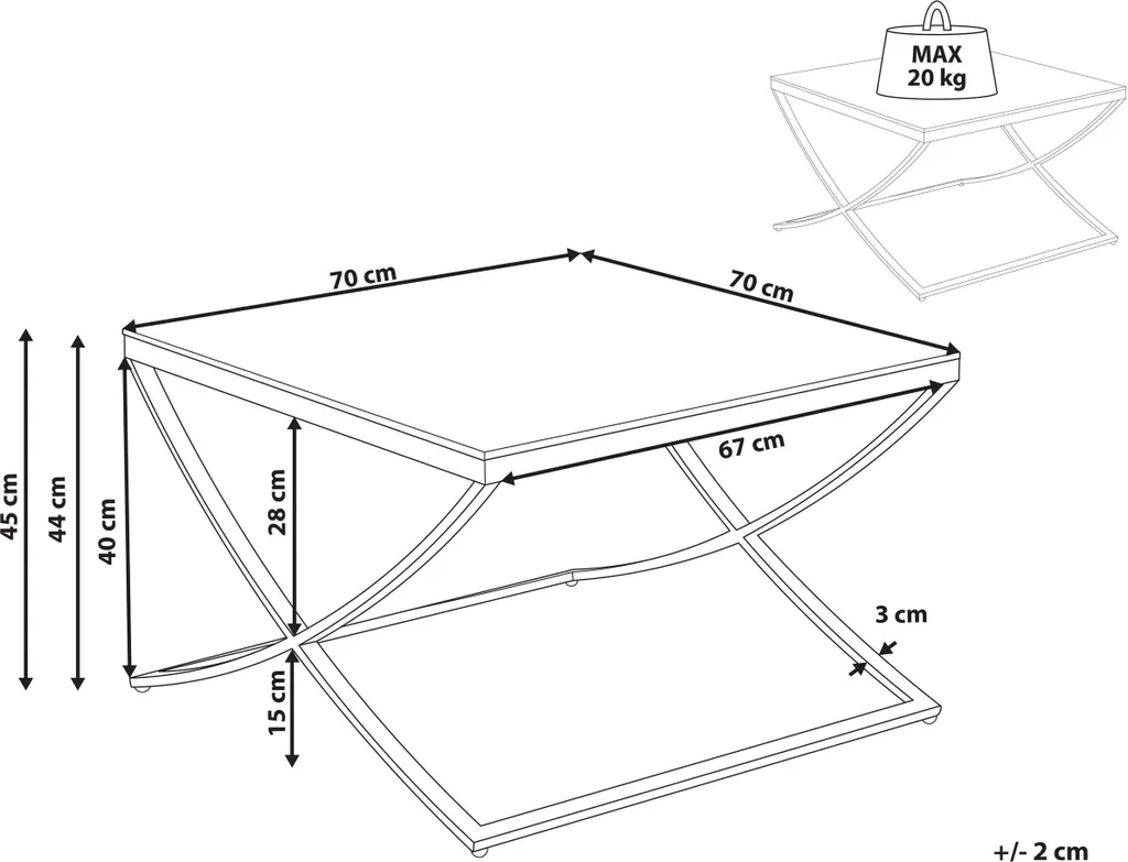 Table basse avec structure géométrique or pour décoration luxueuse - 3